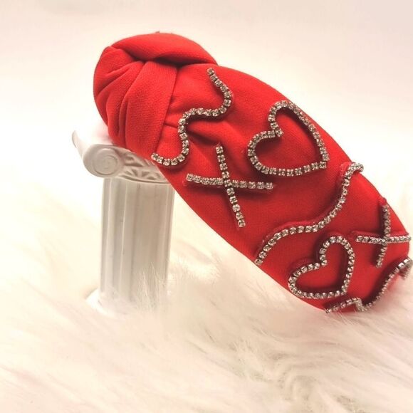 New XOXO Red LOVE rhinestone headband - Picture 1 of 8